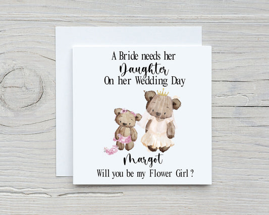 Flower Girl Proposal Card, Will You Be My Flower Girl?, Personalised Flower Girl Proposal. Daughter Flower Girl Proposal