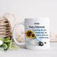 Personalised Retirement Mug, Sunflower Mug, Retirement Leaving Gift, Good Luck On Your Retirement Gift, Colleague Leaving Gift