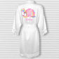 Kids Personalised Dressing Gown, Children's Satin Robe, Unicorn Satin Robe