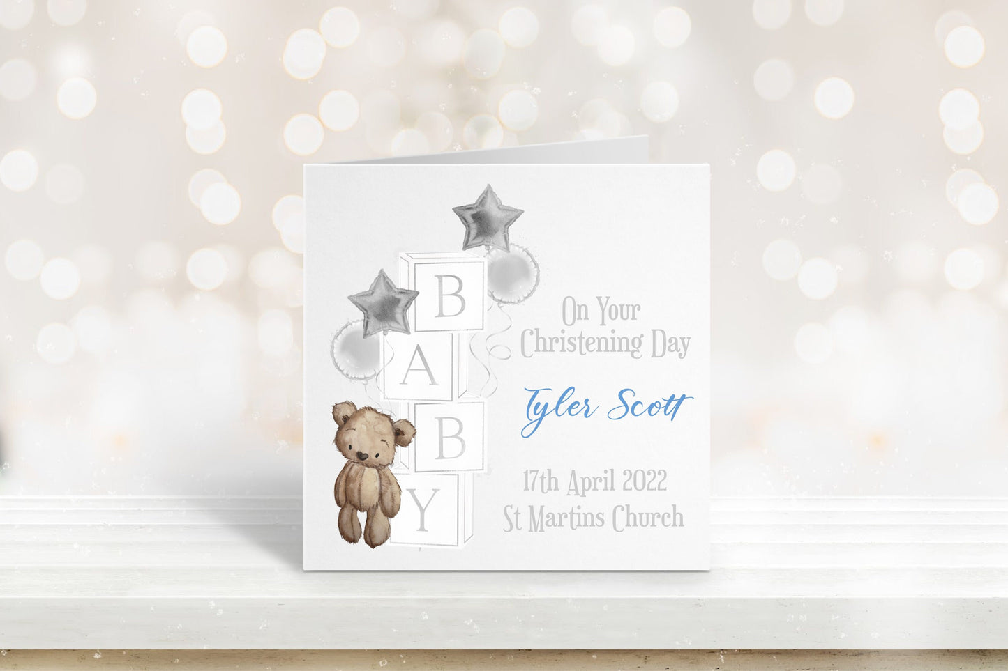 Christening Card, Personalised Christening Card, Christening Card For Boys, Christening Card For Girls