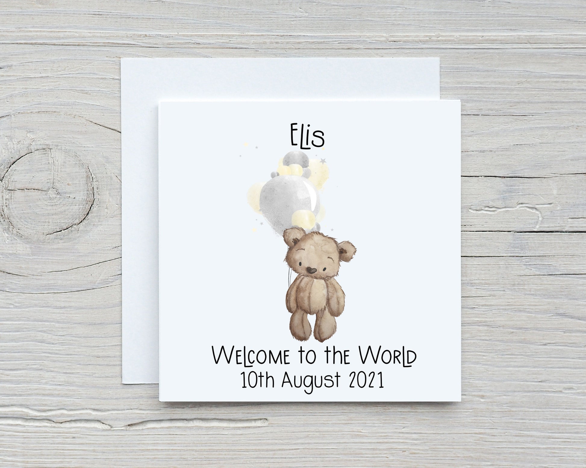 Personalised New Baby Card, Congratulations New Baby Gift, Personalised New Baby Girl Card, New Baby Boy Card
