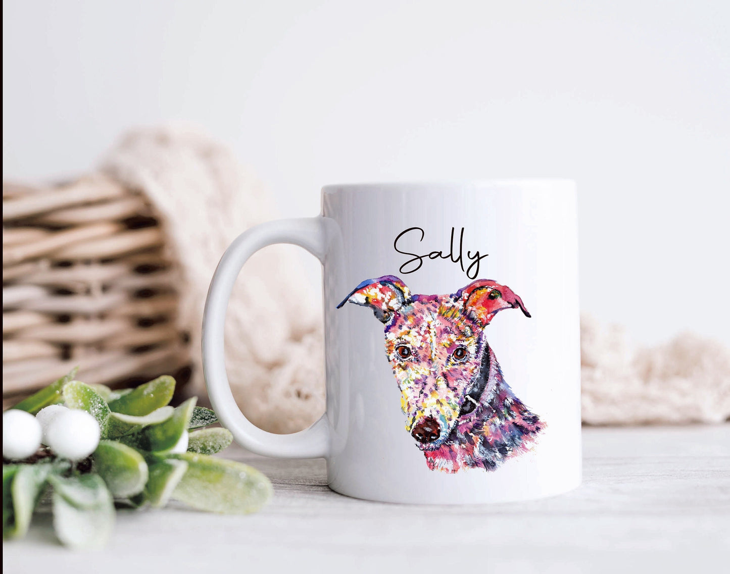 Lurcher Mug, Personalised Lurcher Dog Mug, Lurcher Gifts