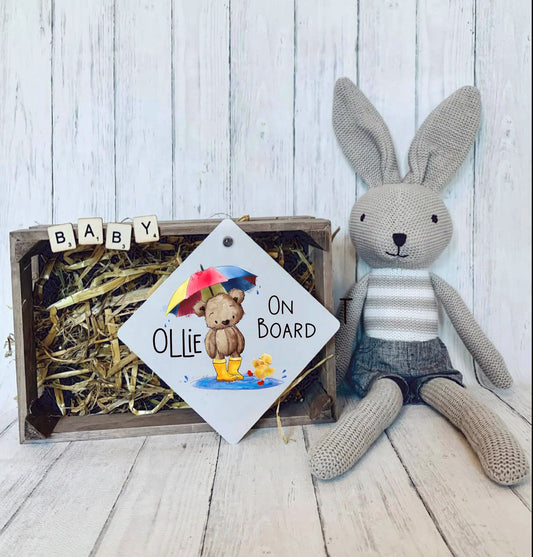 Baby On Board Sign, Personalised Baby On Board Car Sign