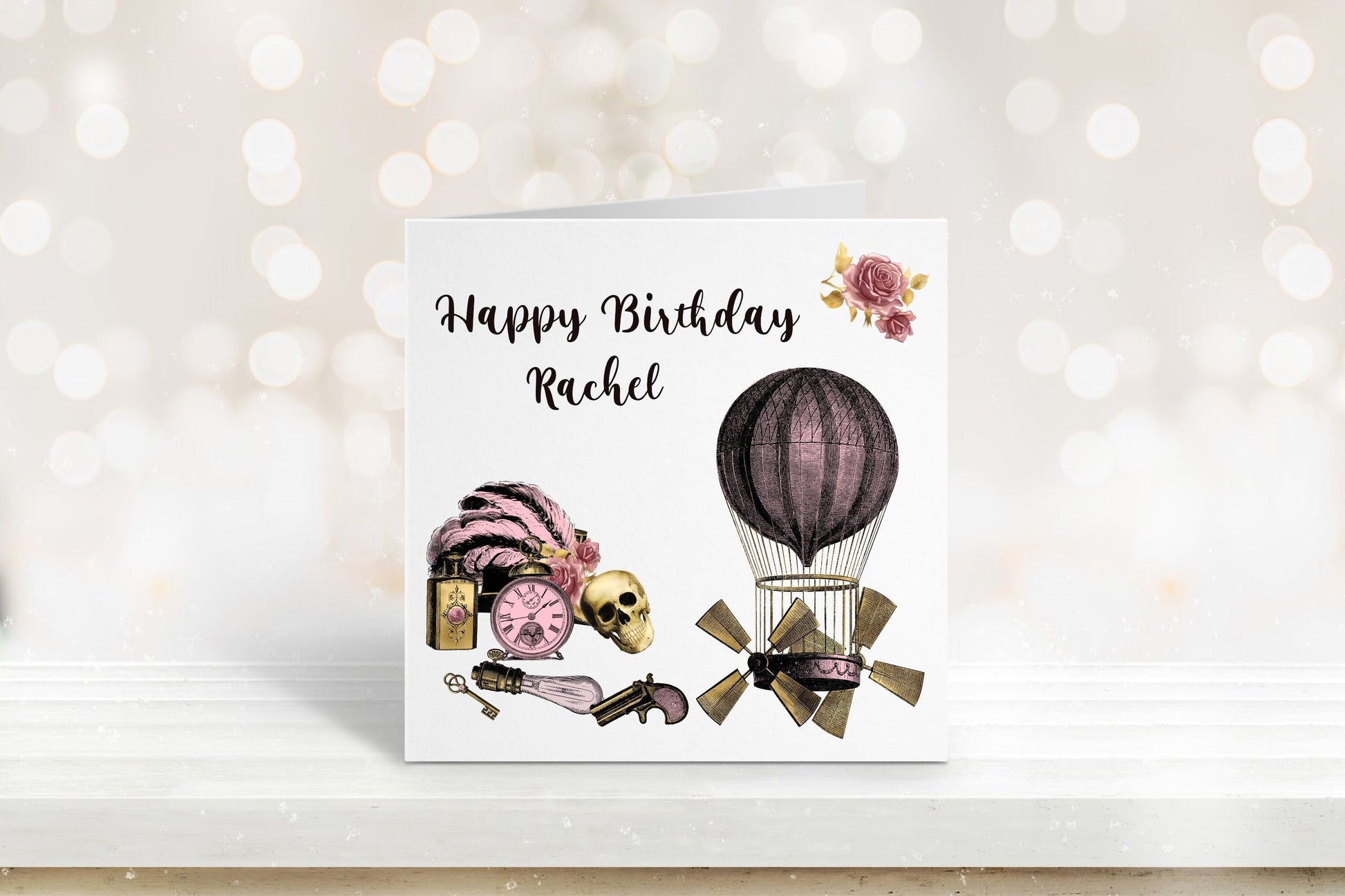 Steam Punk Birthday Card, Birthday Card For Her, Friend Birthday Card, Birthday Card For Friend