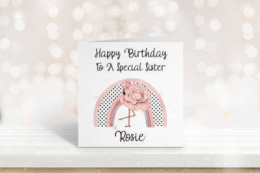 Special Sister Birthday Card, Personalised Birthday Card, Friend Birthday, Niece, Sister, Sister-in-law, Daughter Birthday Card, Any Age