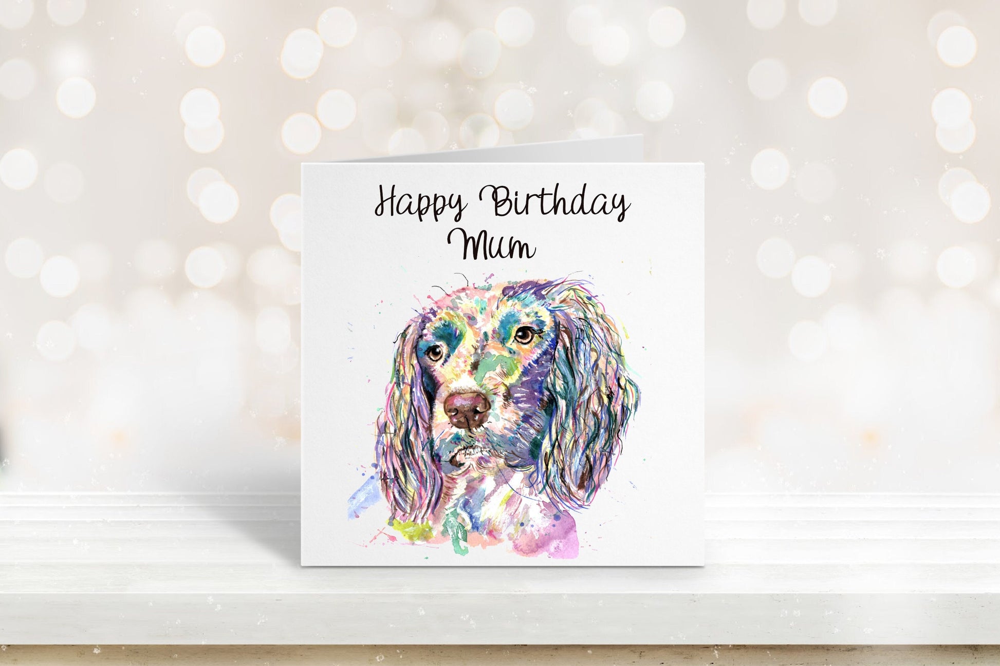 Mum Birthday Card, Personalised Birthday Card, Friend Birthday, Niece, Sister, Sister-in-law, Daughter Birthday Card, Spaniel Card