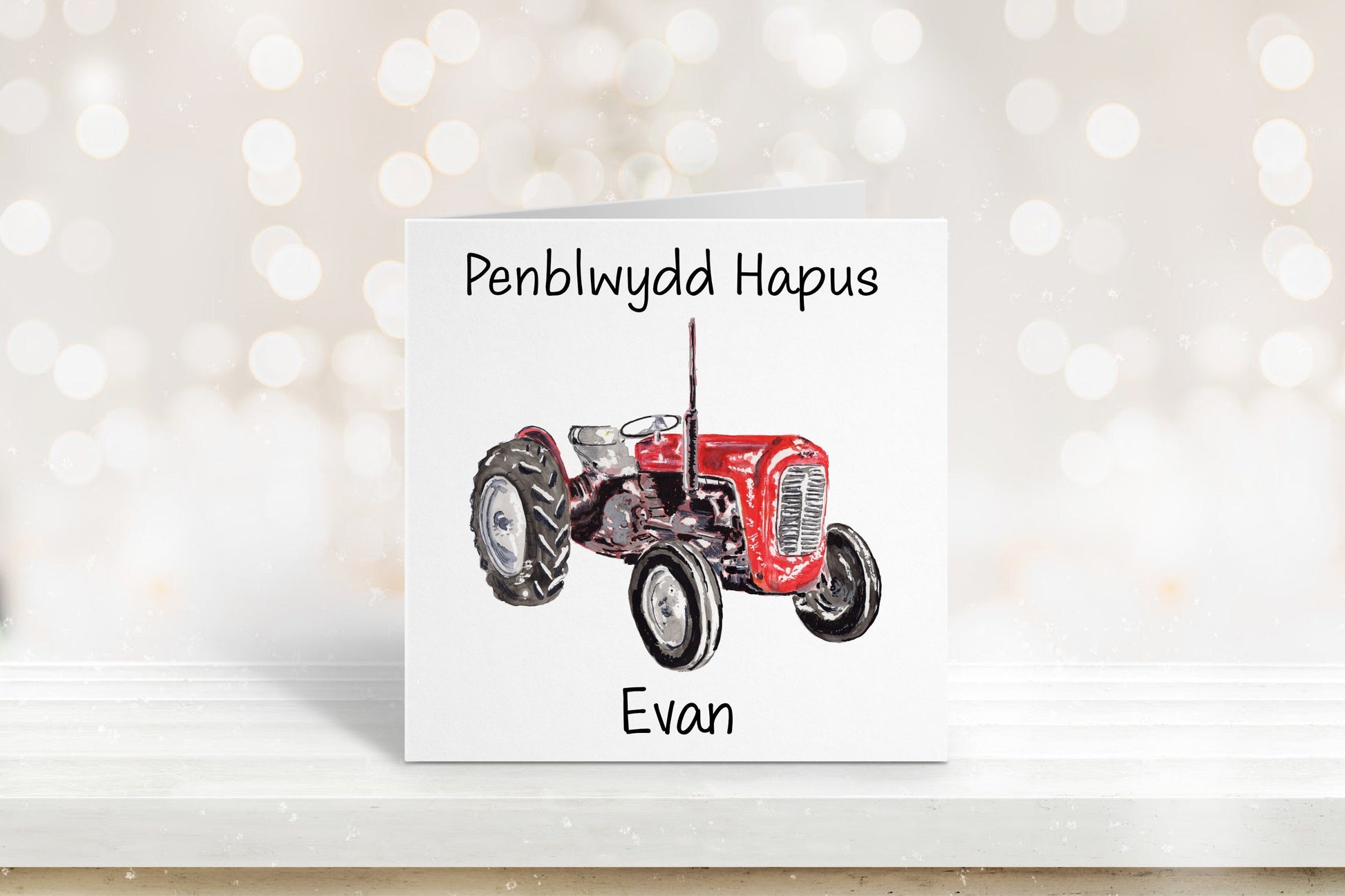 Welsh Birthday Card, Happy Birthday Tractor Card, Personalised Card For Boys, Personalised Cards For Girls, Tractor Birthday Card