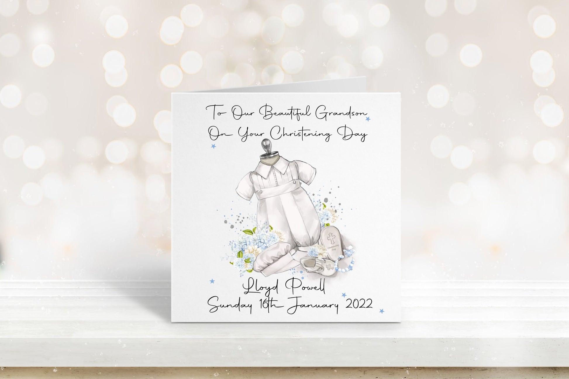 Personalised Christening Card, Christening Card For Boys, Christening Card For Grandson, Christening Card For Son, Christening Gifts