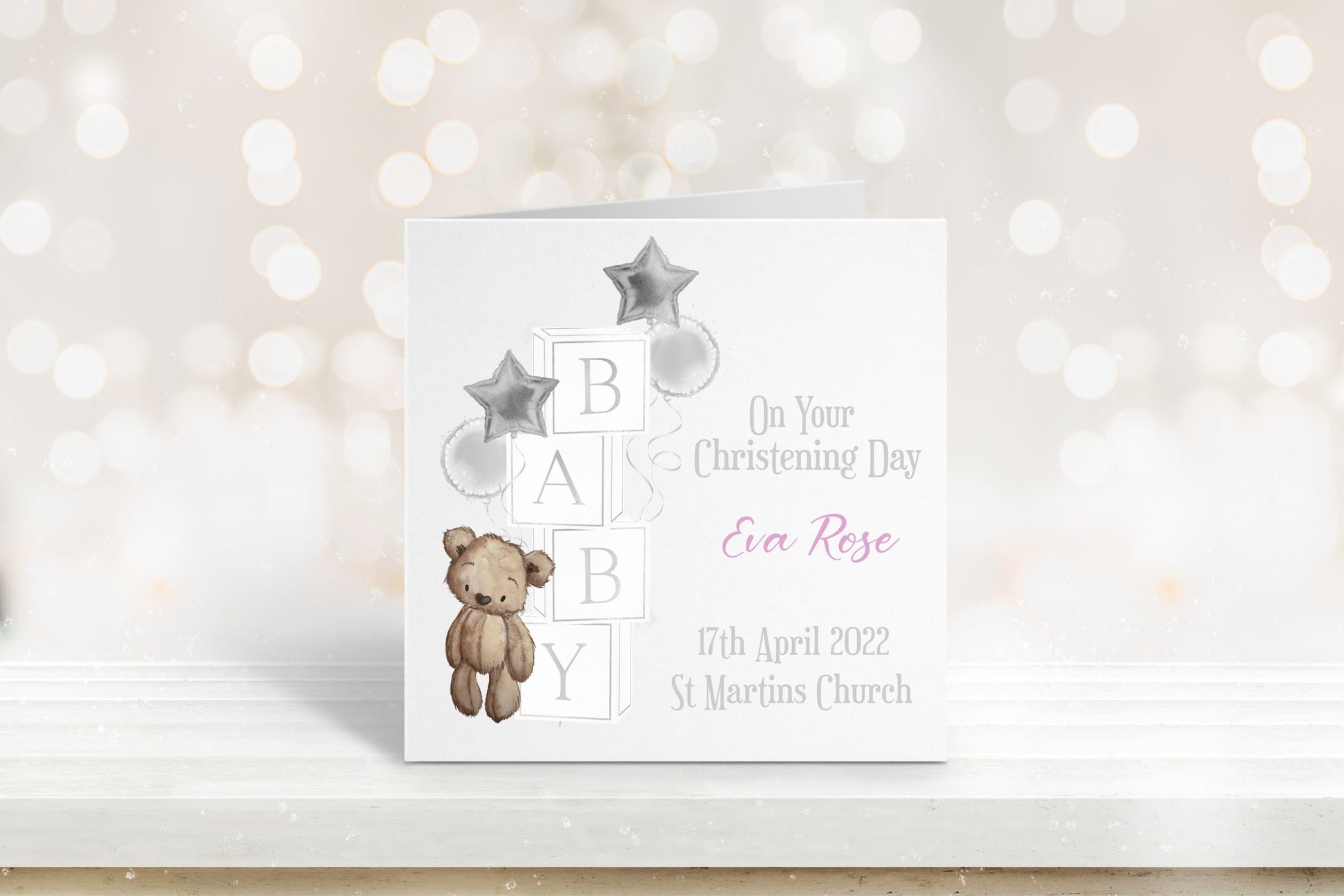 Christening Card, Personalised Christening Card, Christening Card For Boys, Christening Card For Girls