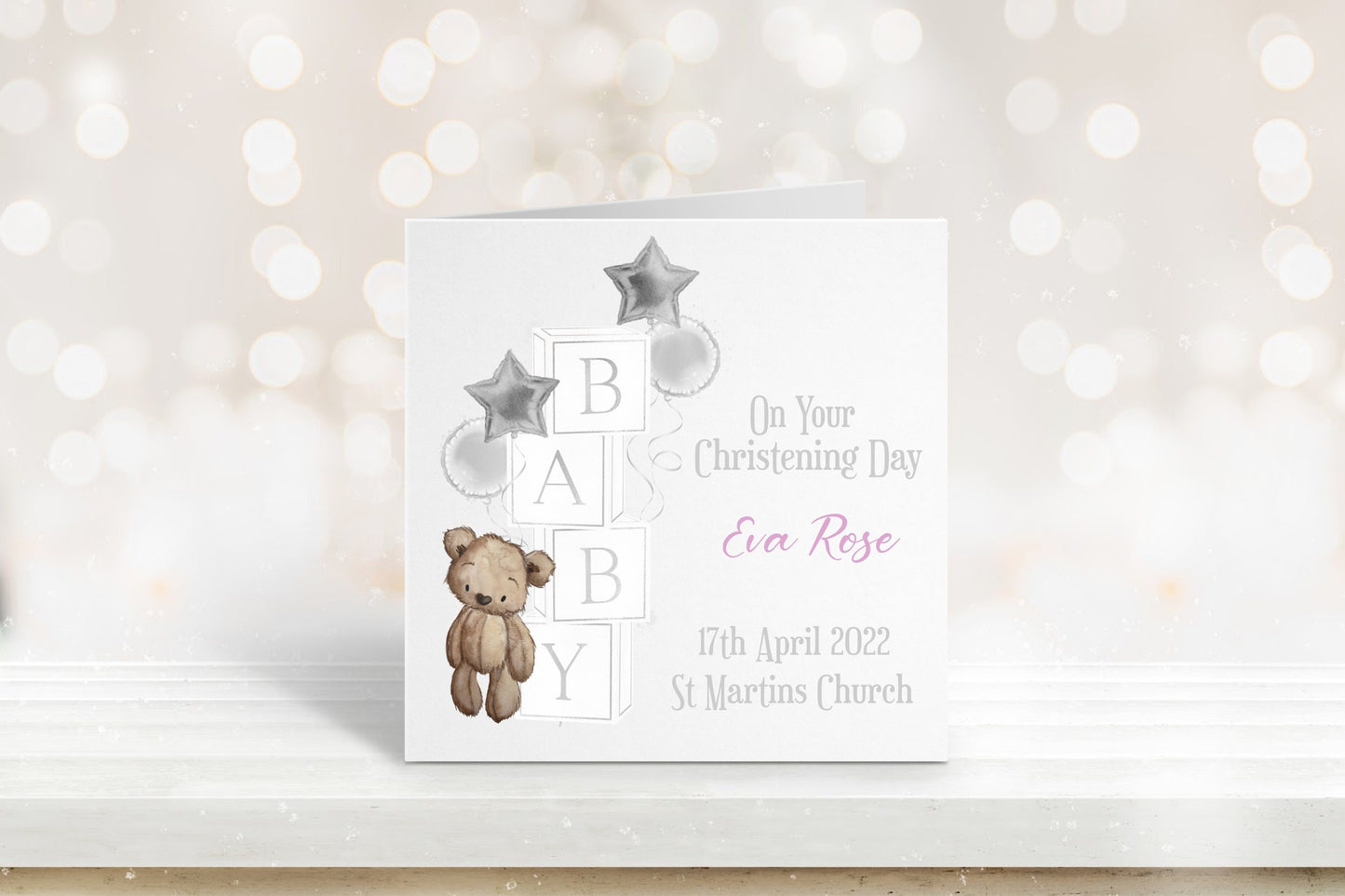 Christening Card, Personalised Christening Card, Christening Card For Boys, Christening Card For Girls