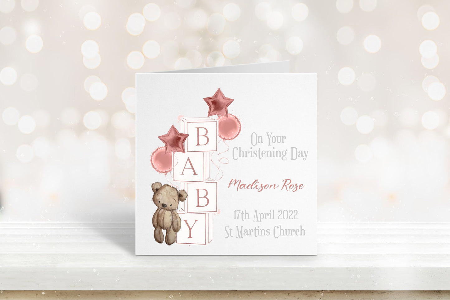 Personalised Christening Card, Baptism Card, Christening Card For Boys, Christening Card For Girls