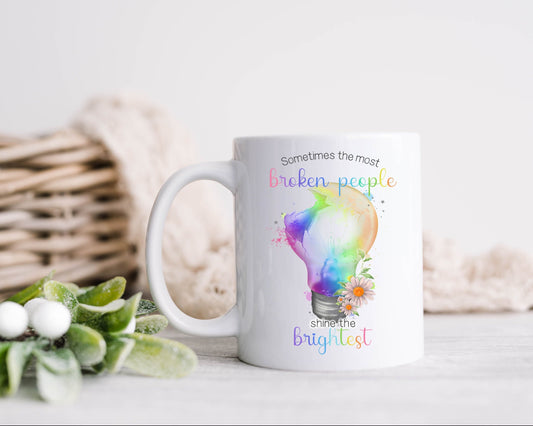 Positivity Gift, Motivational Lightbulb Design Mug, Mental Health Awareness, Gift For Her, Gift For Him