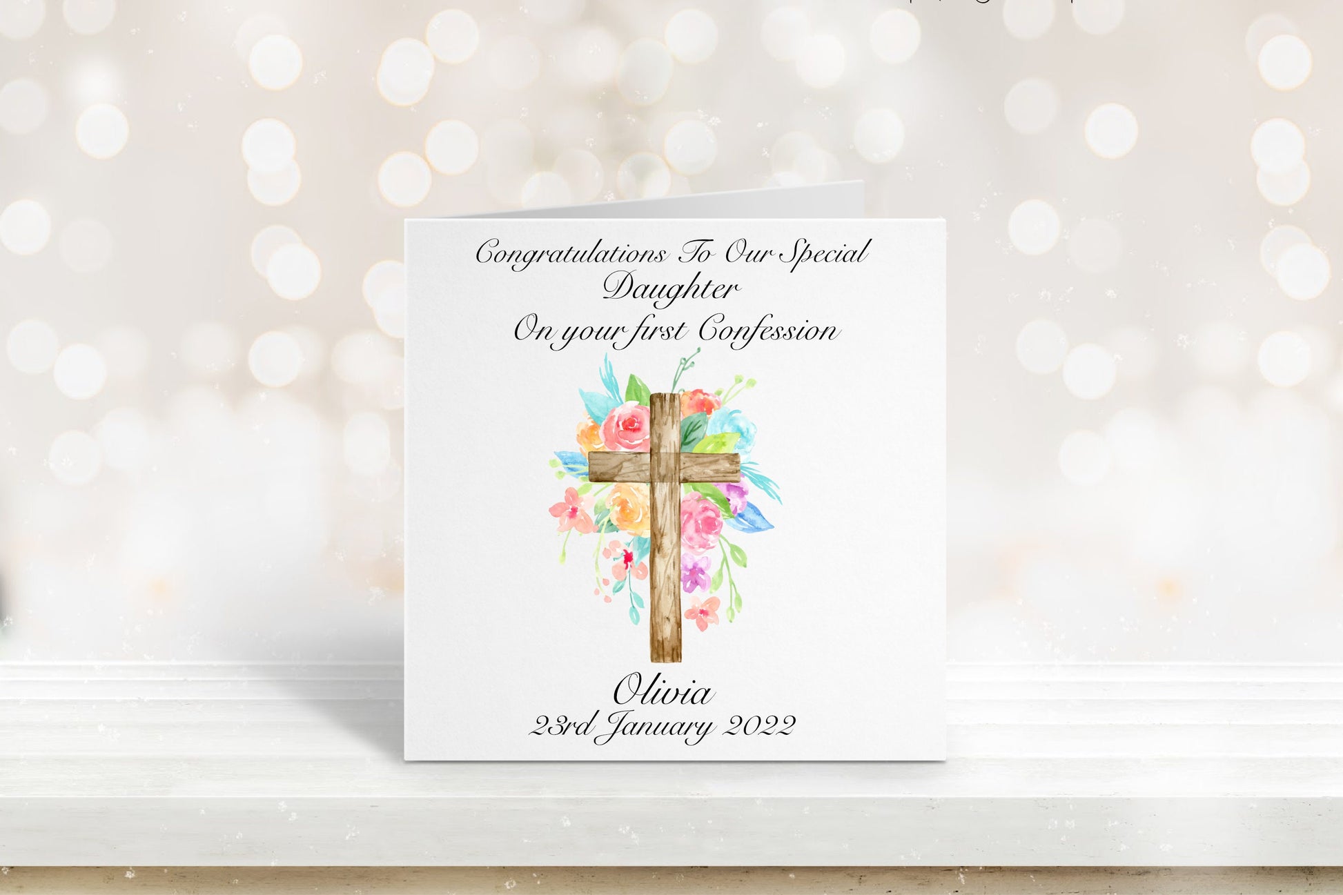 Confession Card, Personalised First Confession Card For Daughter, Confession Card For Girls, Confession Card For Granddaughter, Goddaughter