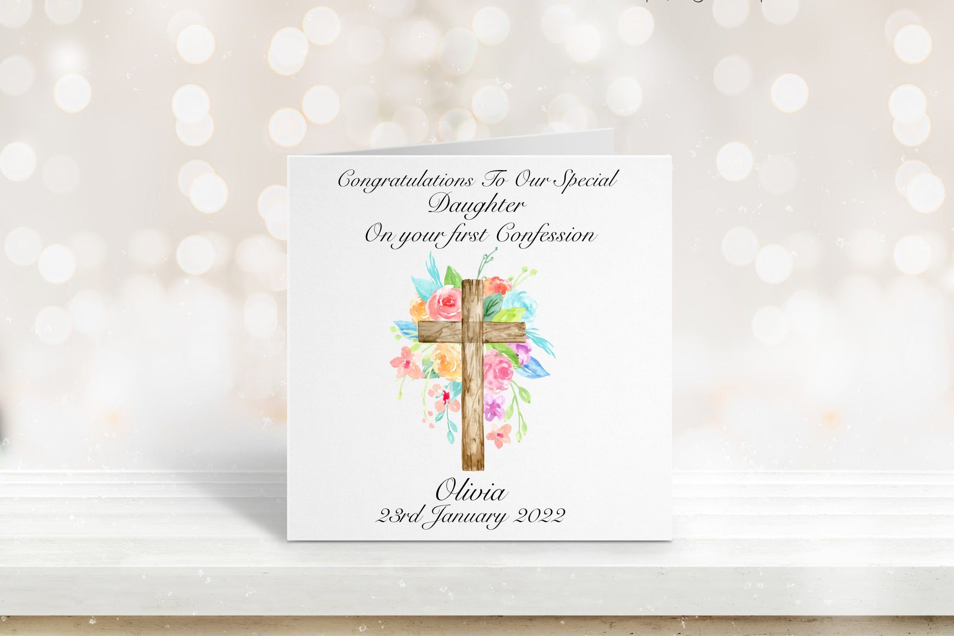 Confession Card, Personalised First Confession Card For Daughter, Confession Card For Girls, Confession Card For Granddaughter, Goddaughter