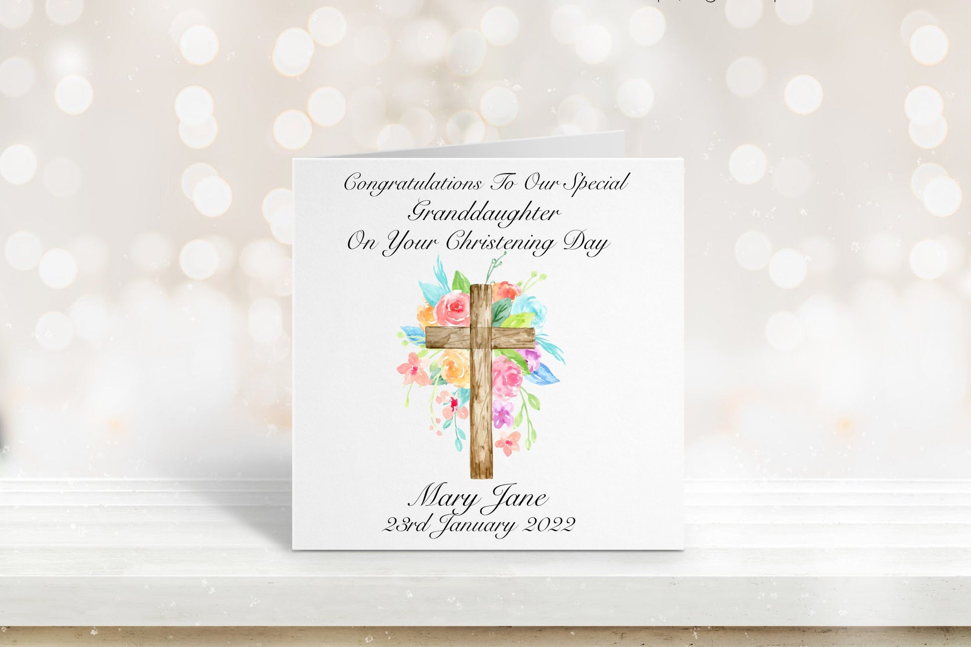 Christening Card, Personalised Christening Card For Granddaughter, Christening Card For Girls, Christening Card For Daughter, Goddaughter