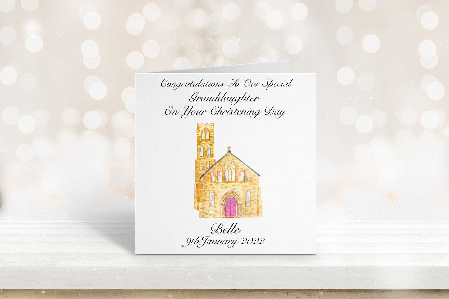 Personalised Christening Card For Son, Christening Card For Grandson, Christening Card Godson, Christening Card For Boys