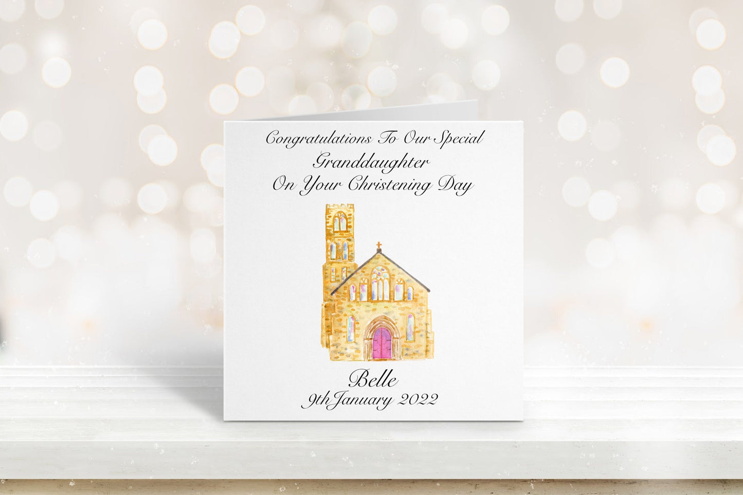 Personalised Christening Card, Christening Card For Granddaughter, Christening Card Daughter, Christening Card For Girls