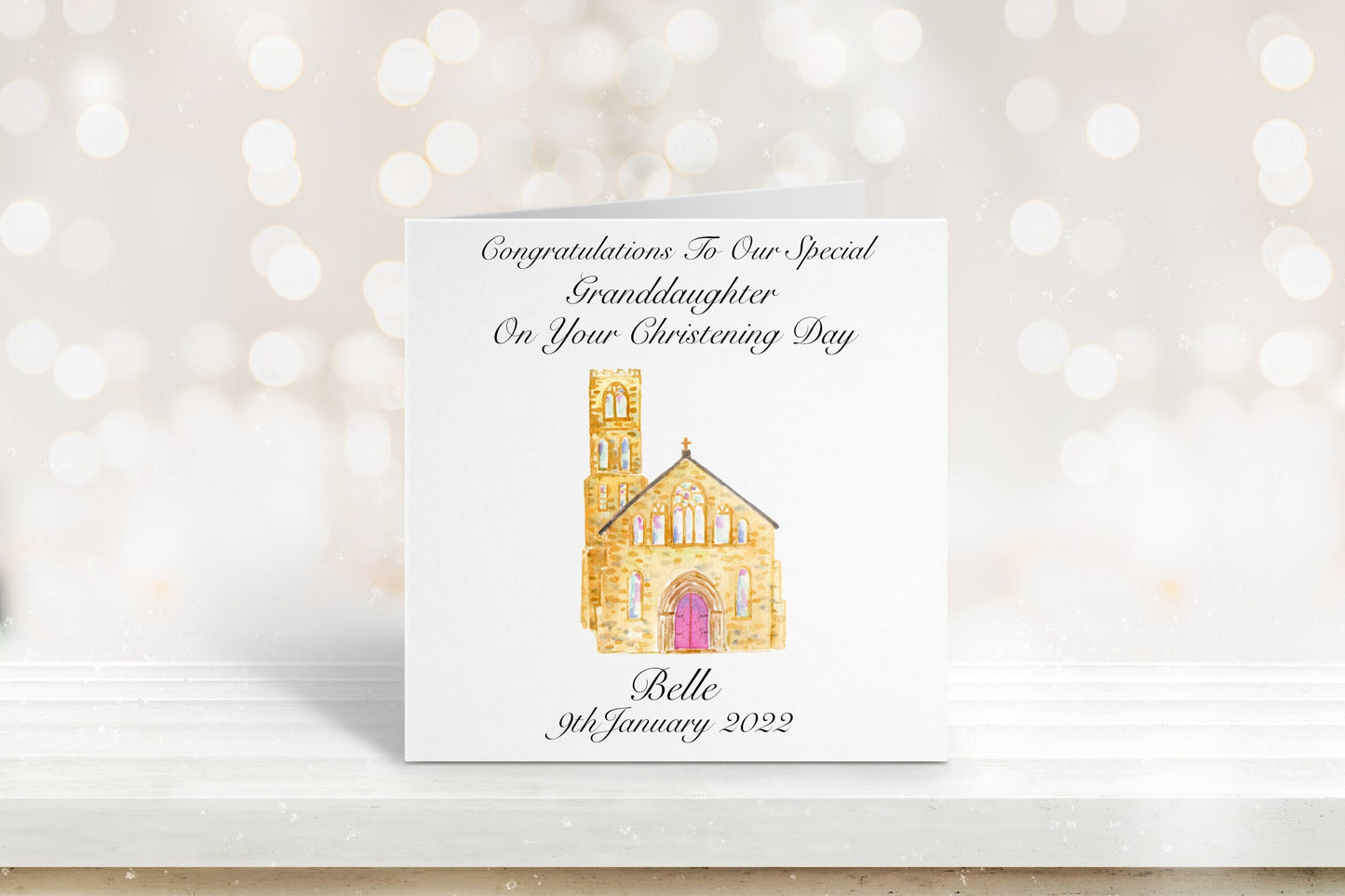 Personalised Christening Card For Daughter, Christening Card For Granddaughter, Christening Card Goddaughter, Christening Card For Girls
