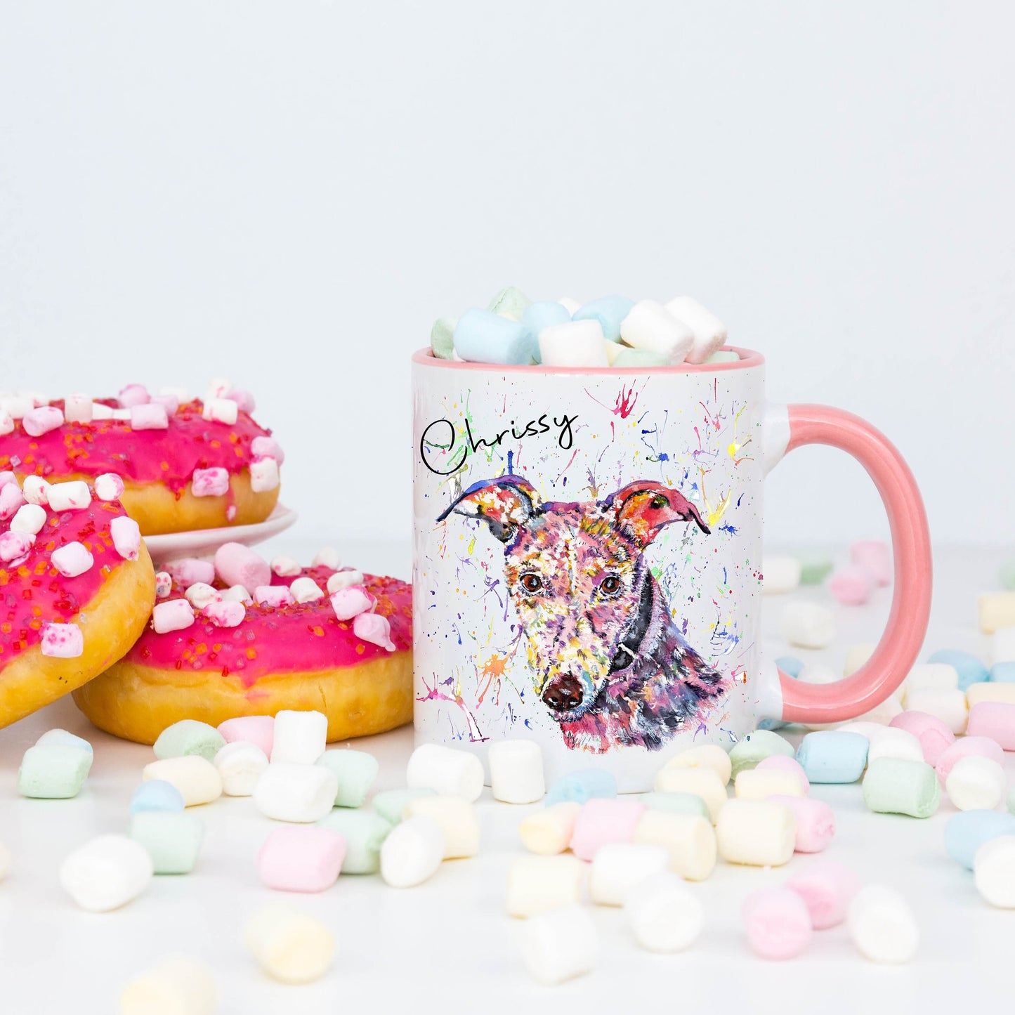 Lurcher Mug, Personalised Greyhound Mug, Mug Gift Set, Gift For Her, Gift For Friend, Gift For Nan, Whippet Mug