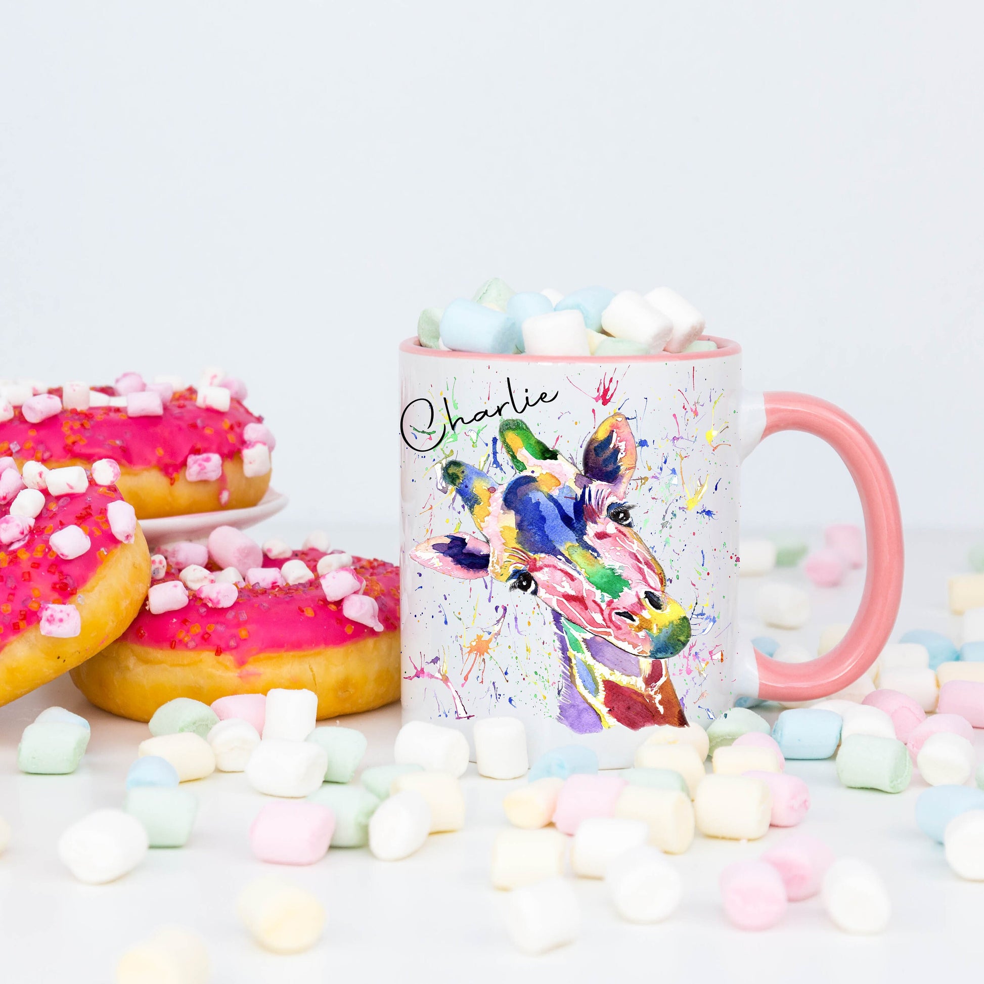 Giraffe Gifts, Personalised Giraffe Mug, Watercolour Giraffe Mug, Mug Gift Set, Gift For Her, Gift For Friend, Gift For Daughter,