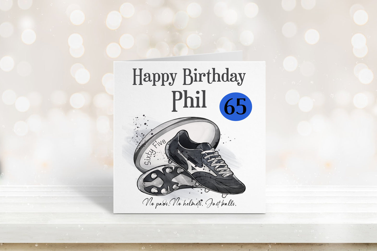 Rugby Birthday Card, Birthday Card For Dad, Birthday Card Son, Birthday Card For Son, Any Age Card, 8,9,10,13,16,18,21,30,40,50,60,65