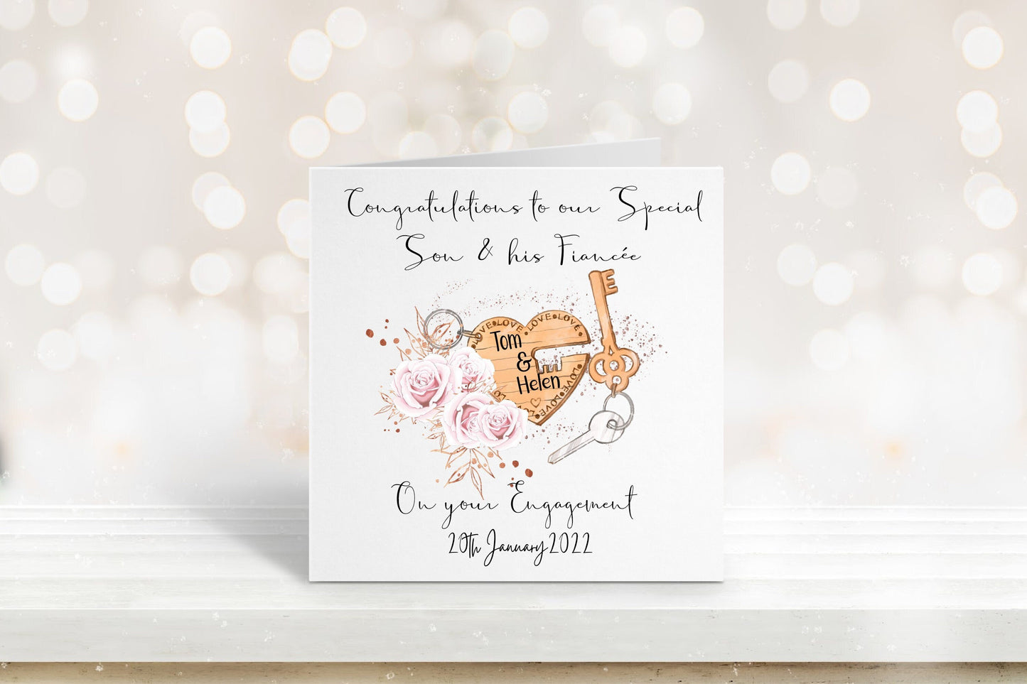 Son & Fiancée Engagement Card, Personalised Engagement Card For Son, Engagement Card For Son, Engagement Card For Daughter and Fiancé