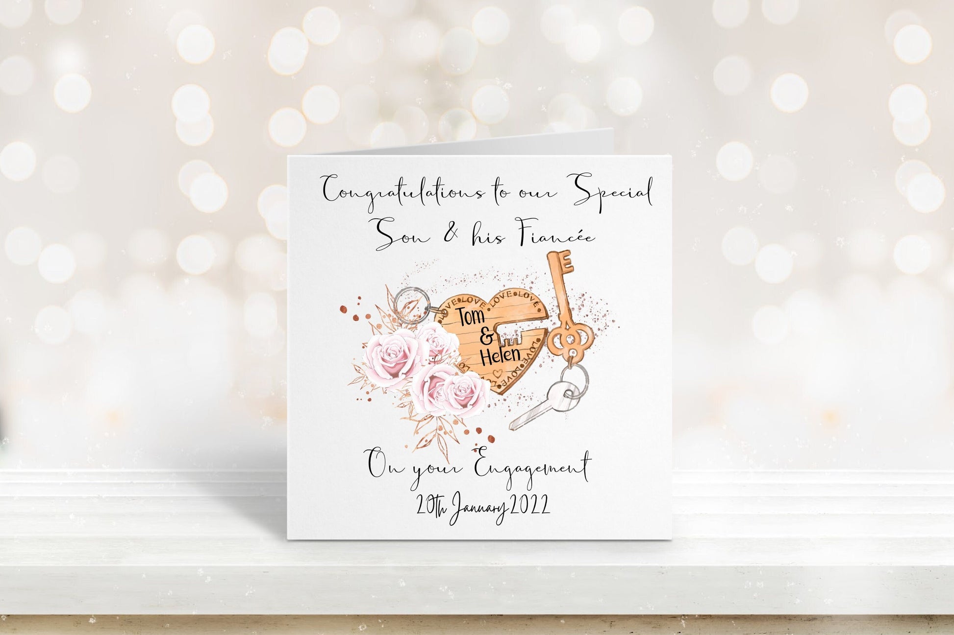 Son & Fiancée Engagement Card, Personalised Engagement Card For Son, Engagement Card For Son, Engagement Card For Daughter and Fiancé