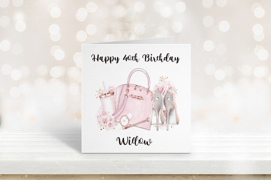 40th Birthday Card, Personalised Birthday Card, Friend Birthday, Niece, Sister, Sister-in-law, Daughter Birthday Card, Any Age
