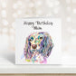 Mum Birthday Card, Personalised Birthday Card, Friend Birthday, Niece, Sister, Sister-in-law, Daughter Birthday Card, Spaniel Card