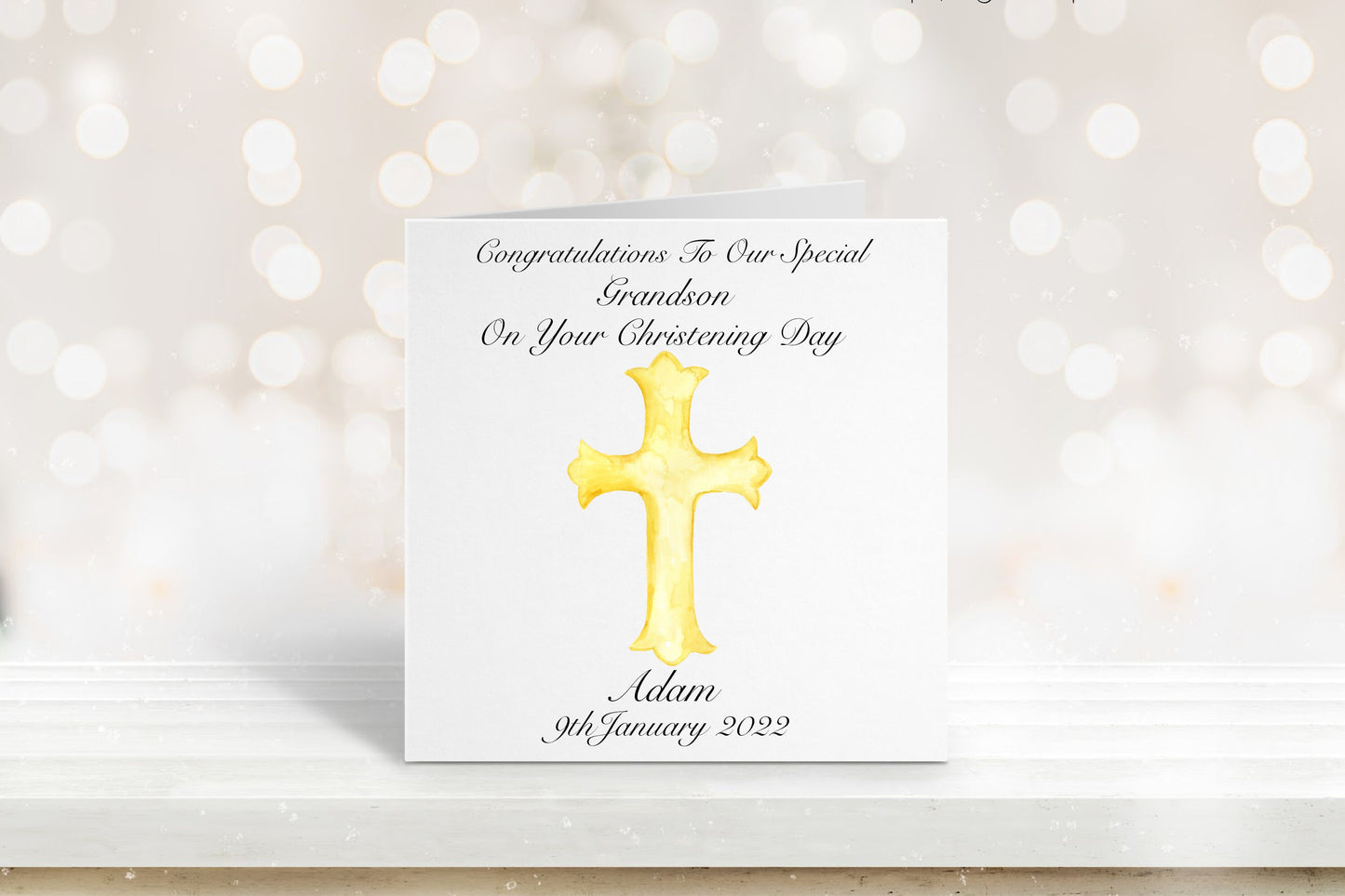 Christening Card, Personalised Christening Card For Grandson, Christening Card For Boys, Christening Card For Granddaughter, Goddaughter