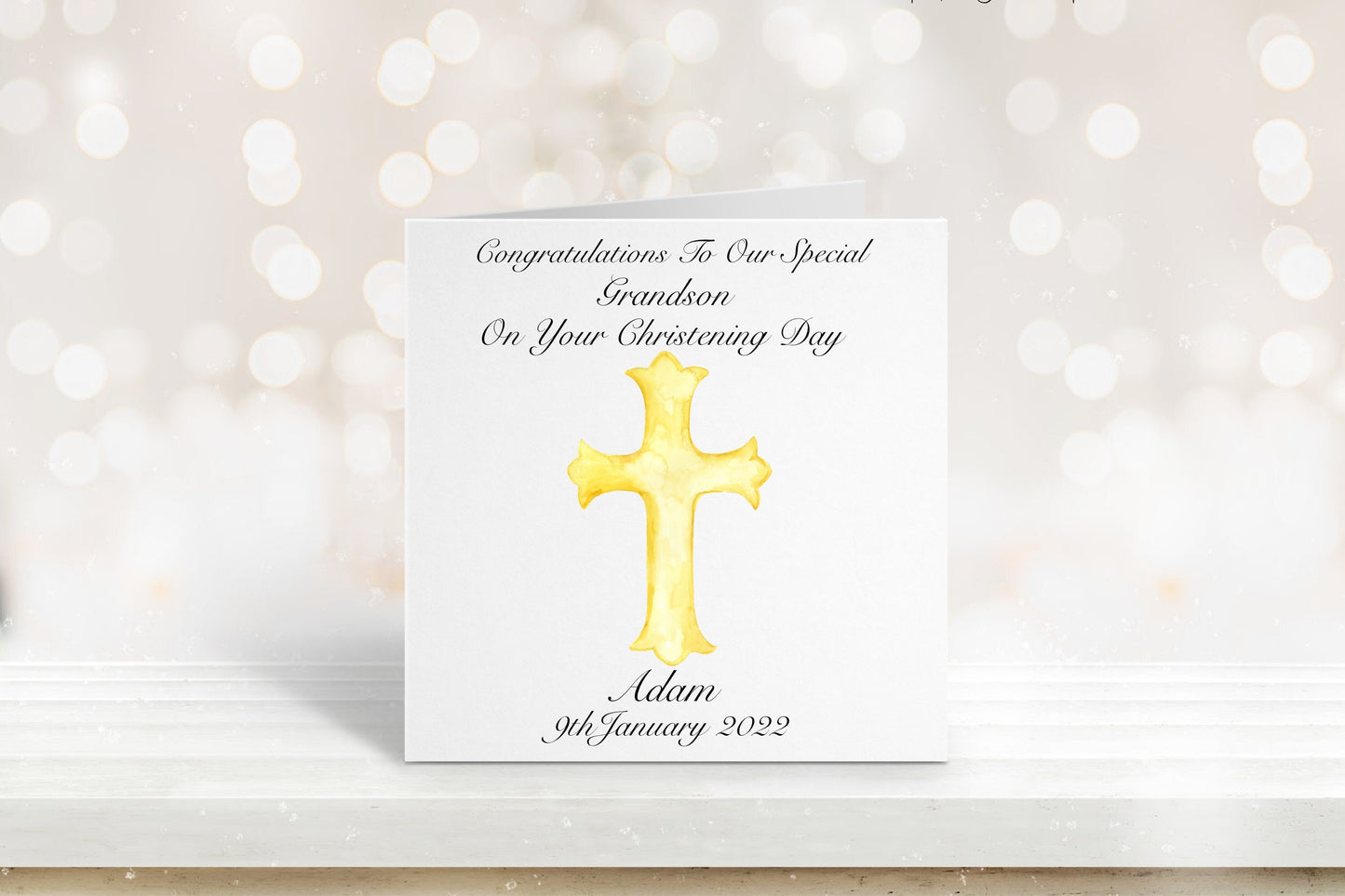 Christening Card, Personalised Christening Card For Grandson, Christening Card For Boys, Christening Card For Granddaughter, Goddaughter