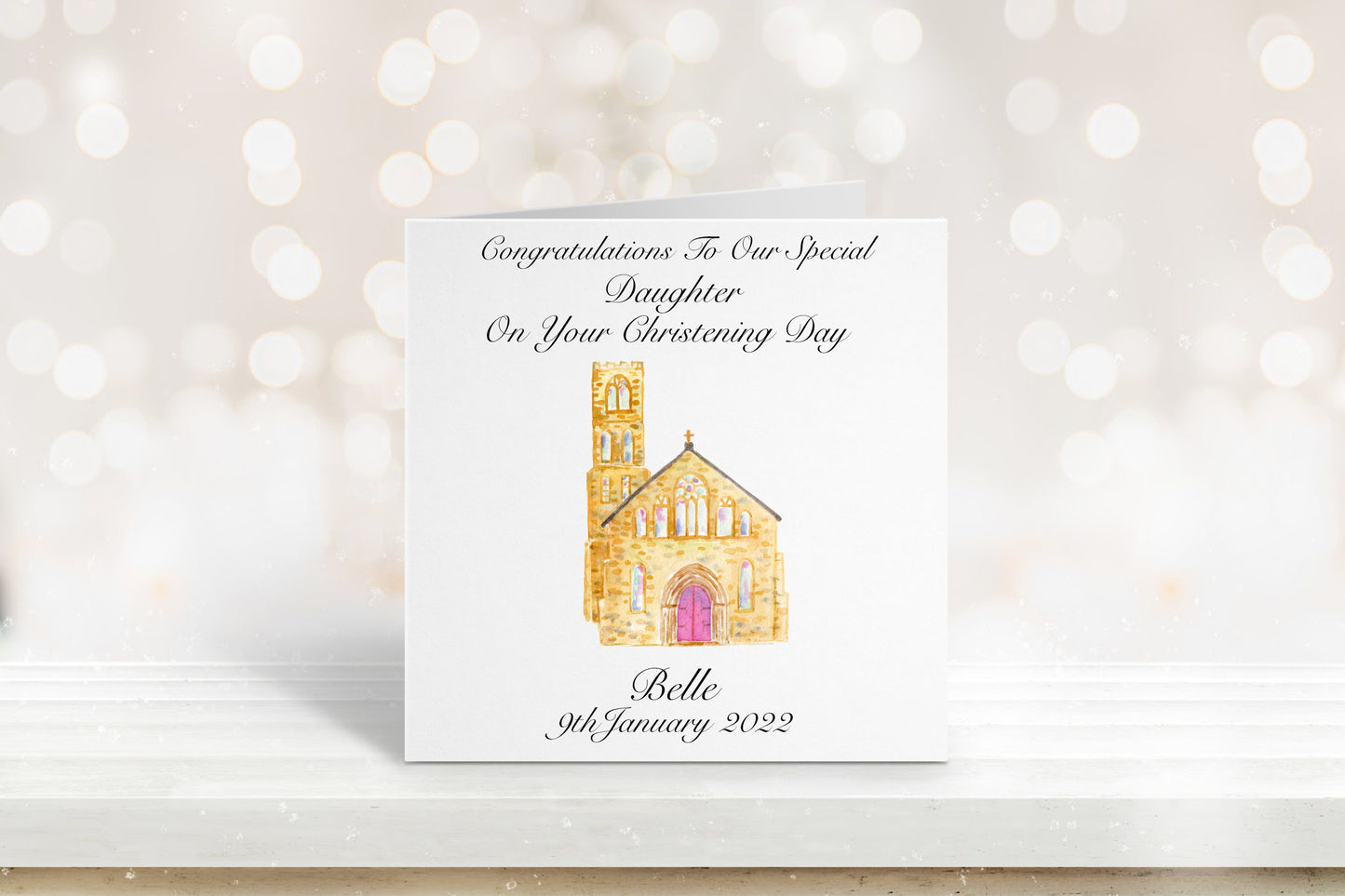 Personalised Christening Card For Daughter, Christening Card For Granddaughter, Christening Card Goddaughter, Christening Card For Girls