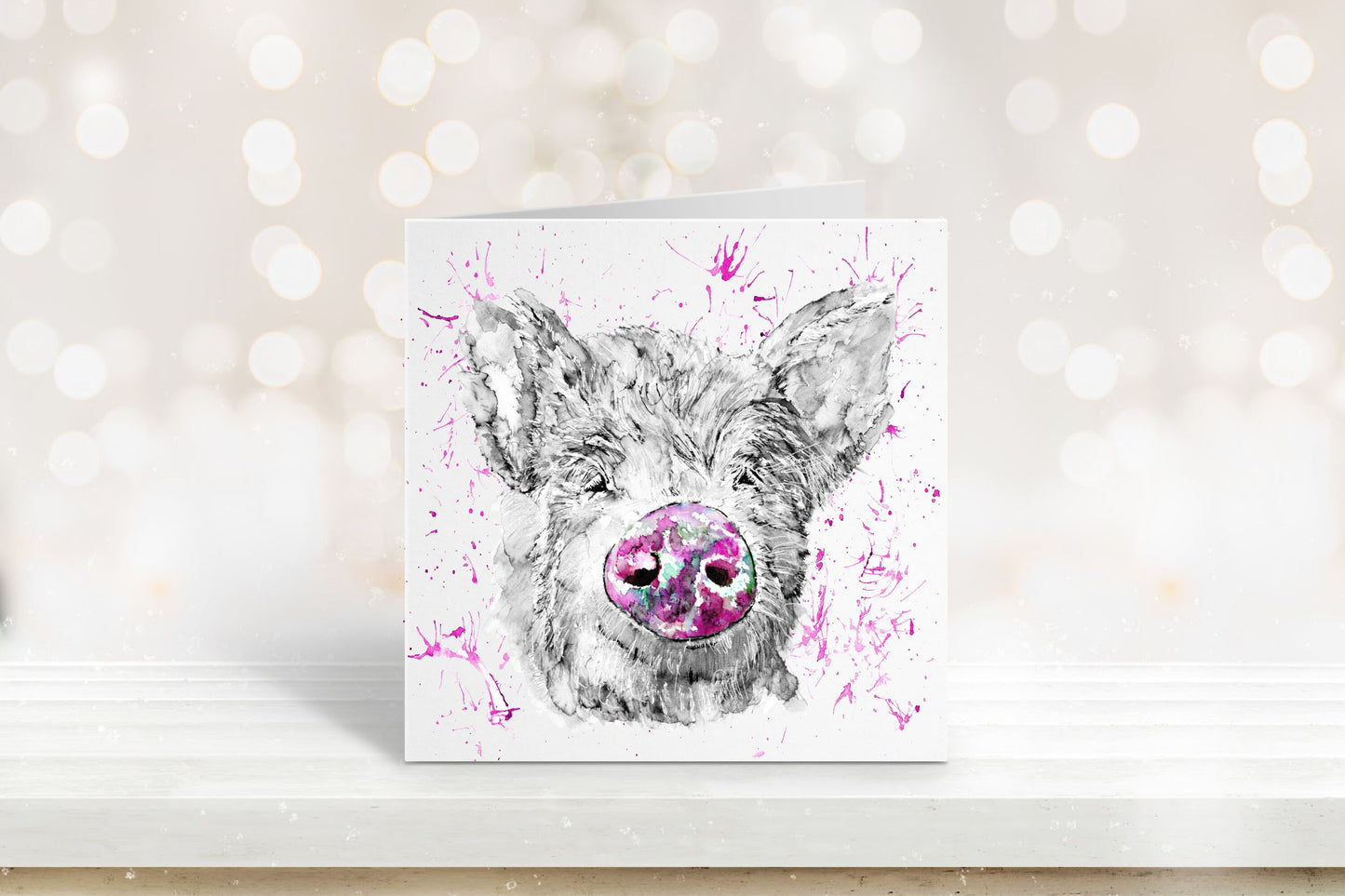 Blank Card, Pig Card, Blank Greeting Card, Pig Greeting Card, Card For Her
