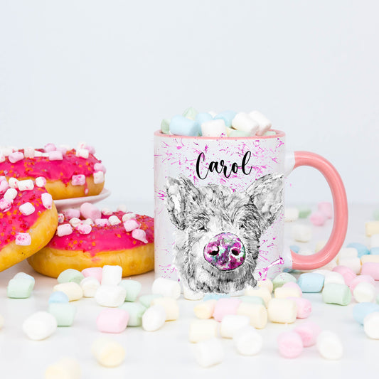 Pig Mug, Pig Gift, Personalised Pig Mug, Pink Mug, Personalised Gifts, Pig Lover Gift