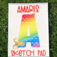Fidget Poppit Kids Personalised Sketch Pad, Children’s Sketch Pad, Poppit Design Sketch Pad, Poppit Fidget Kids Drawing Pad, Sensory Gift