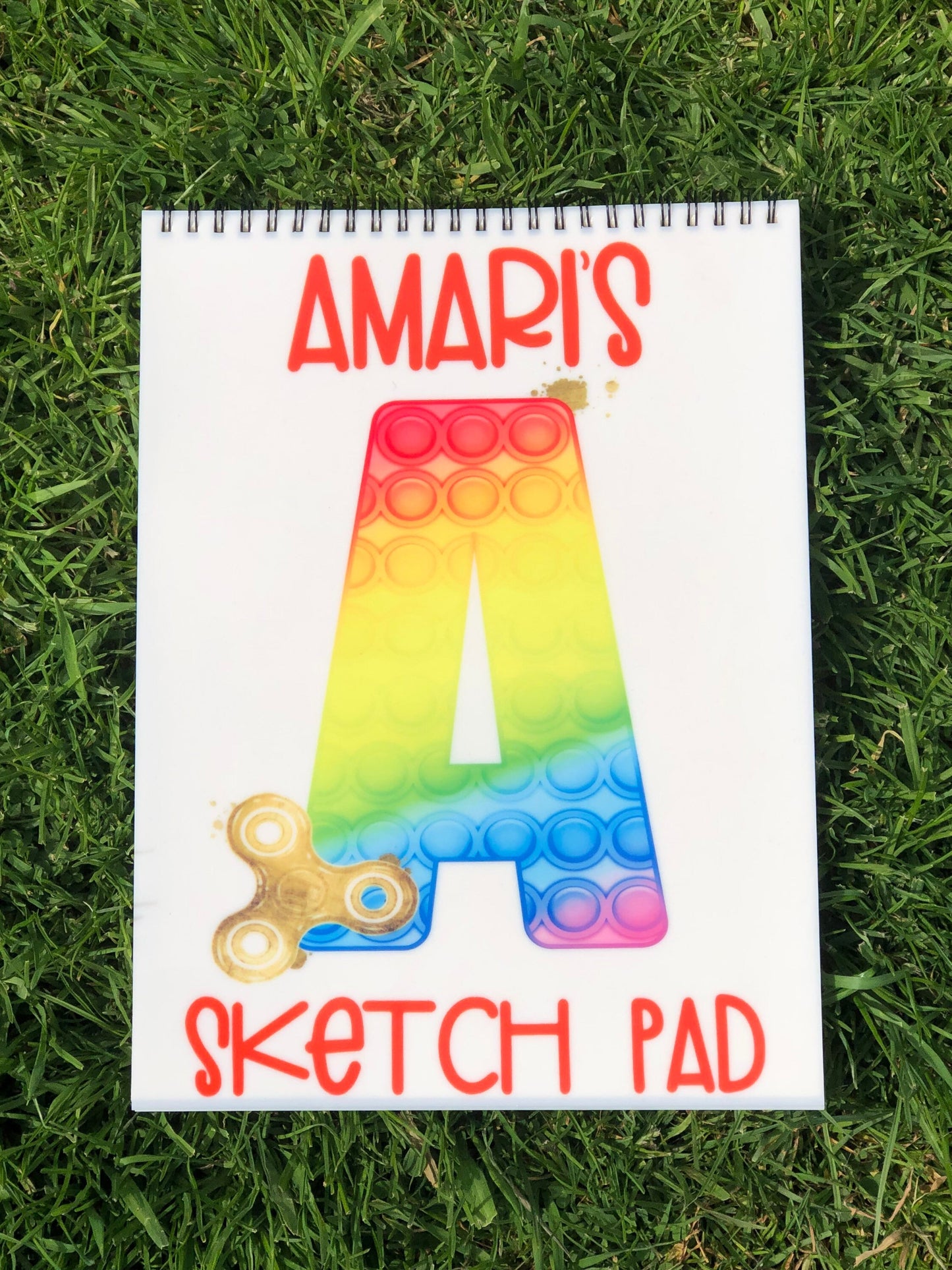 Fidget Poppit Kids Personalised Sketch Pad, Children’s Sketch Pad, Poppit Design Sketch Pad, Poppit Fidget Kids Drawing Pad, Sensory Gift