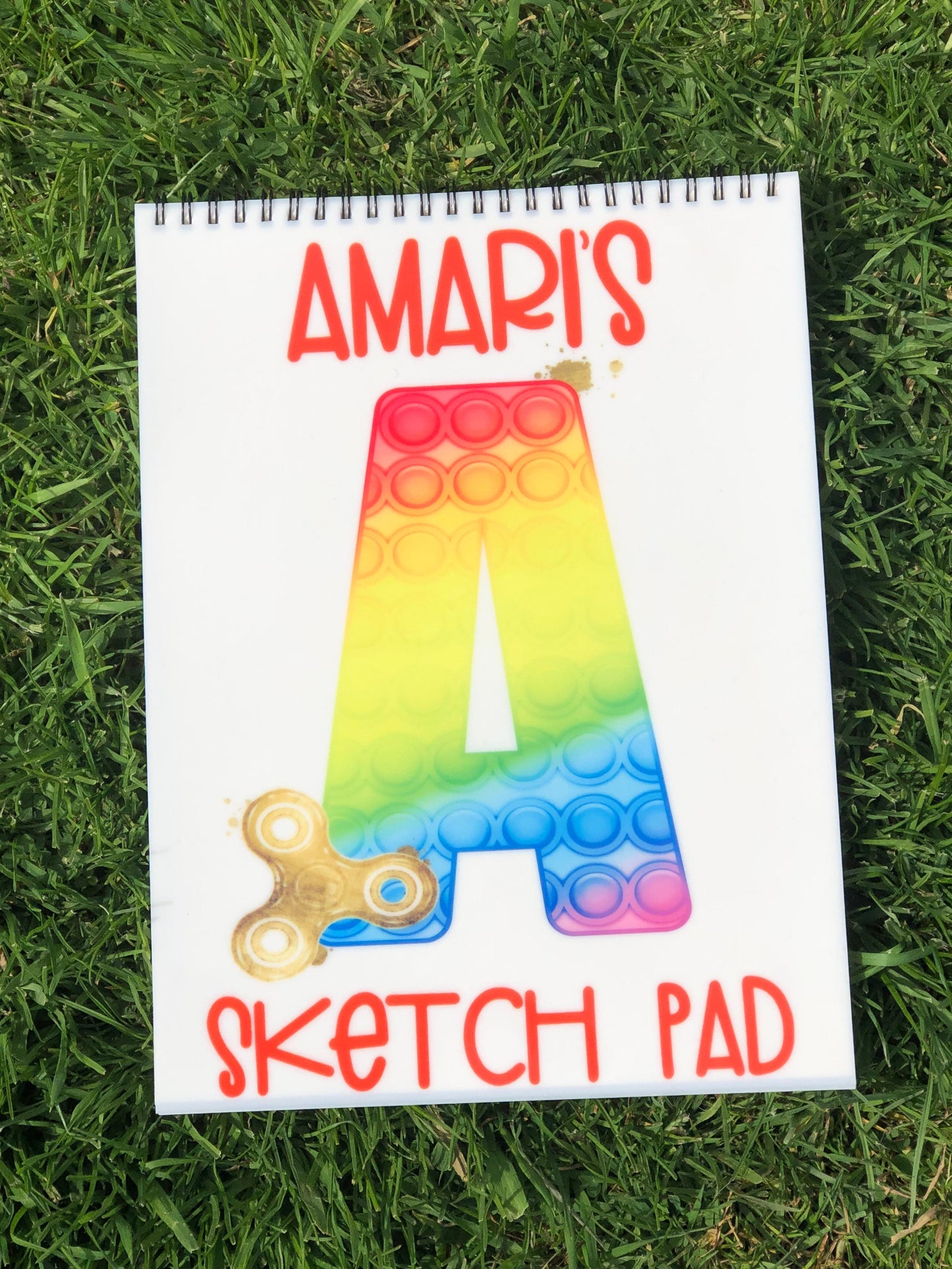 Fidget Poppit Kids Personalised Sketch Pad, Children’s Sketch Pad, Poppit Design Sketch Pad, Poppit Fidget Kids Drawing Pad, Sensory Gift