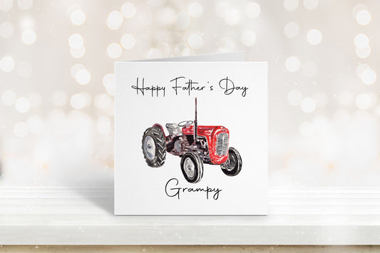 Fathers Day Card, Grampy Fathers Day Card, Daddy Tractor Card, Bampy Birthday Card, Worlds Best Daddy, Uncle, Personalised Card