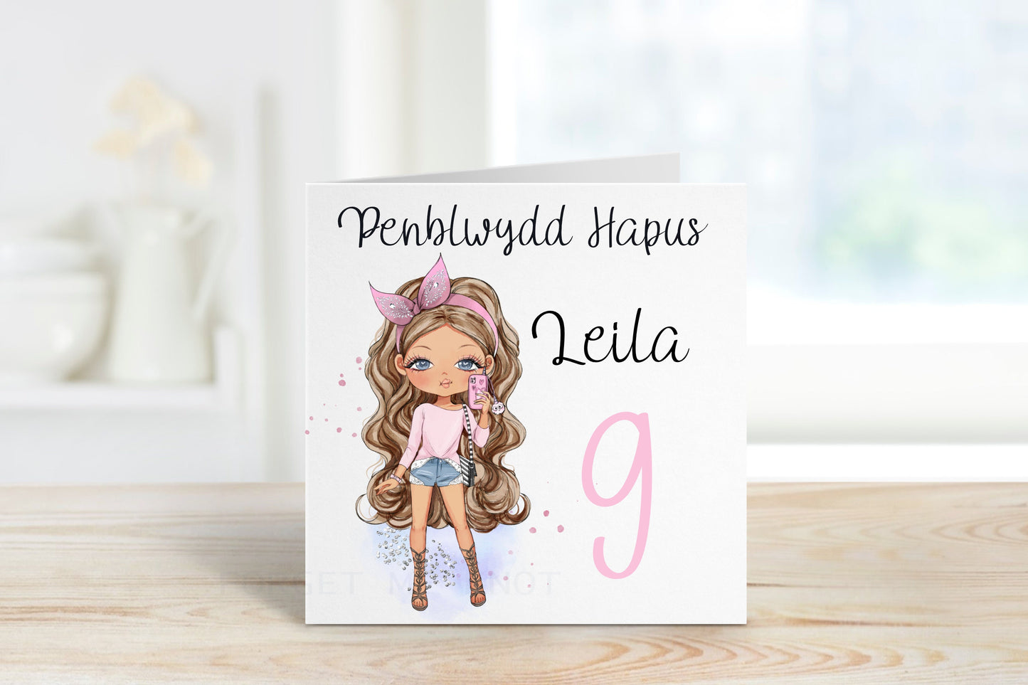 Welsh Birthday Card, Welsh Birthday Card For Girls, Daughter Birthday Card, Fashion Girl Birthday Card For Her, Personalised Birthday Cards