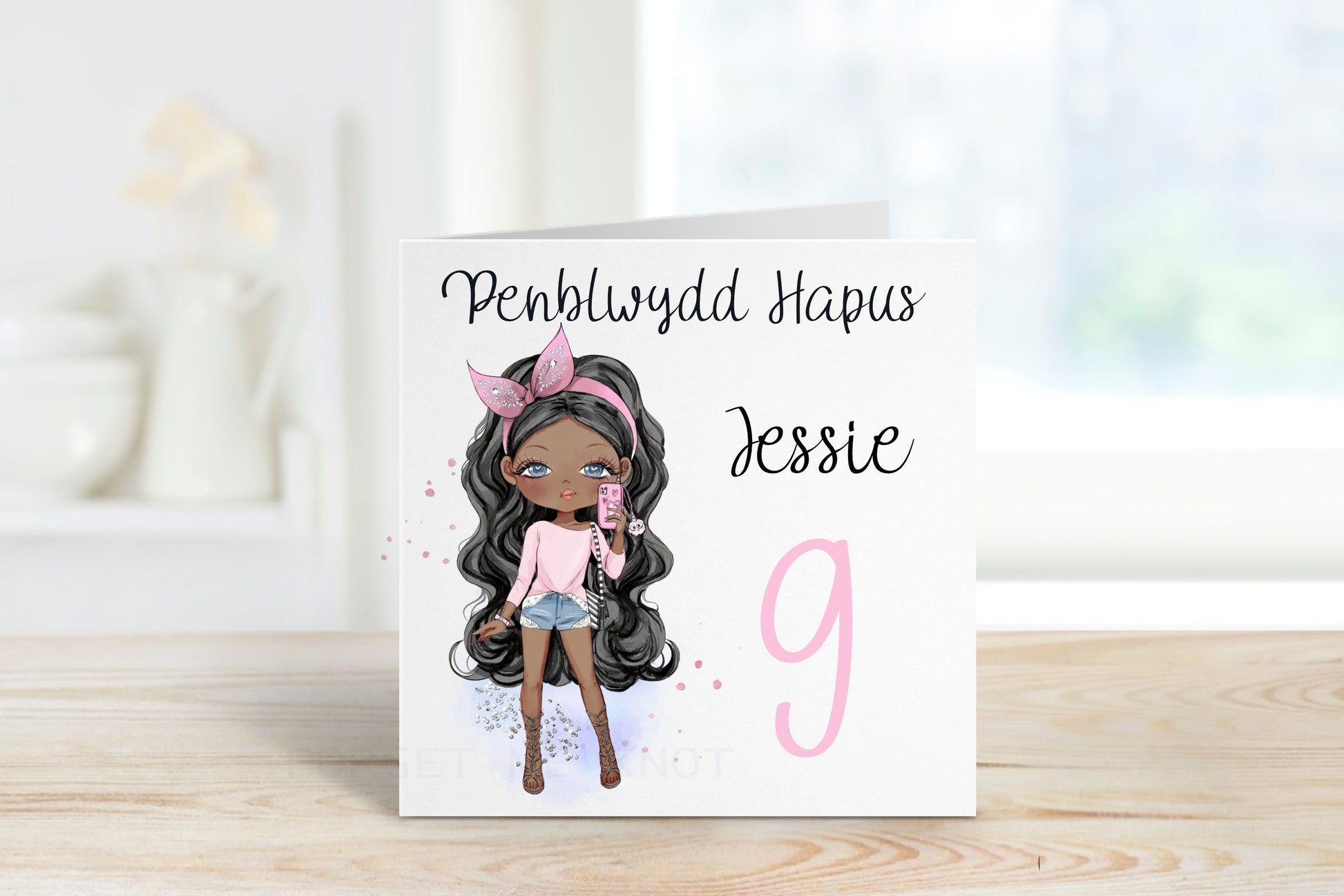 Welsh Birthday Card, Welsh Birthday Card For Girls, Daughter Birthday Card, Fashion Girl Birthday Card For Her, Personalised Birthday Cards