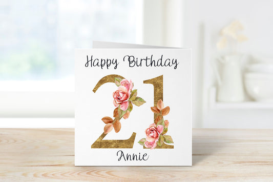 21 Birthday Card, Personalised Birthday Card For Mam, 80 Birthday Card, Special Birthday, 60 Birthday Card For Her, Card For Granddaughter