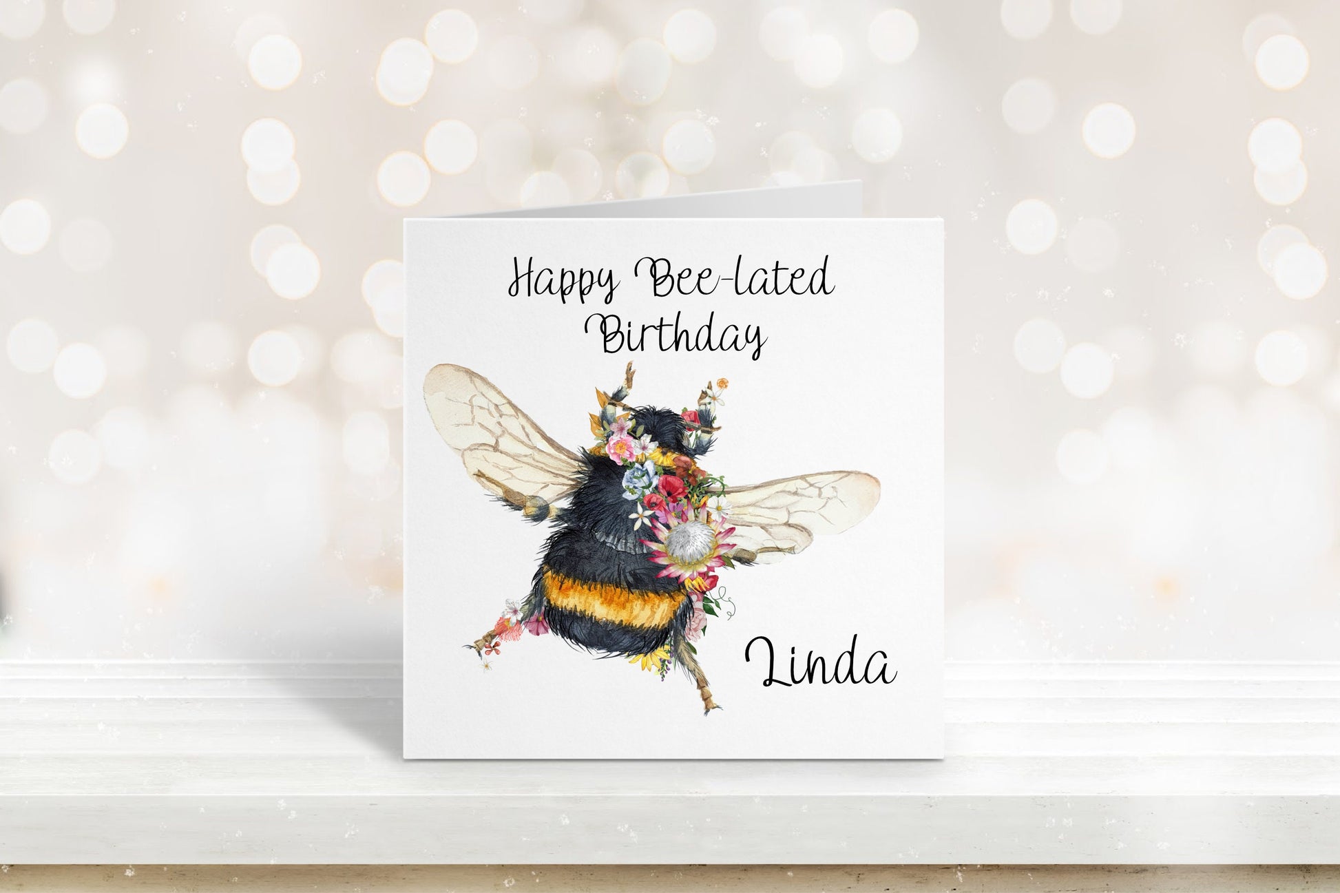 Belated Birthday Card, Bee Lated Birthday Card, Happy Birthday Card, Birthday Card For Her