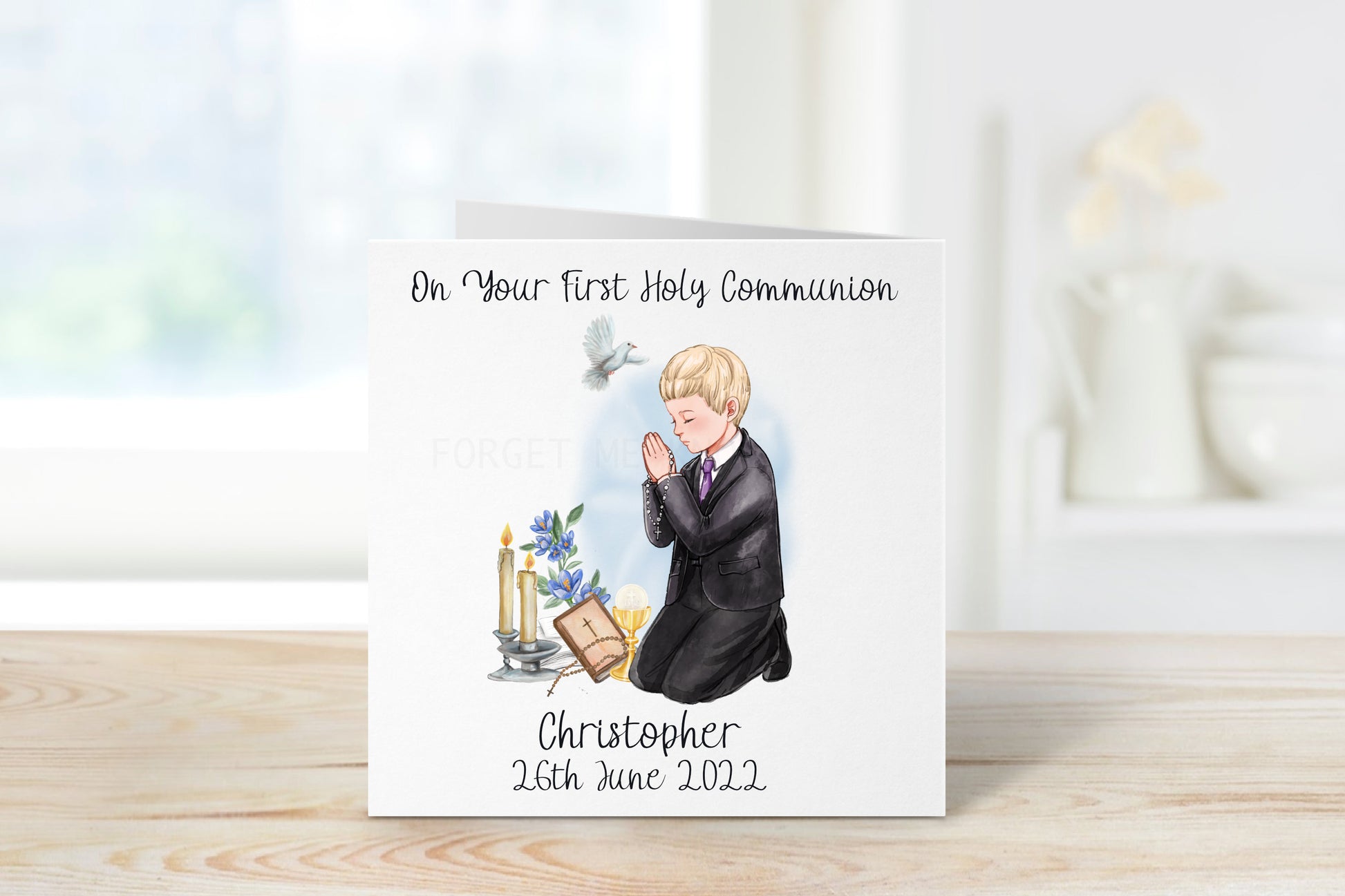 First Holy Communion Card, Holy Communion Card For Boys, Holy Communion Card For Son, Holy Communion Card For Grandson, Card For Godson