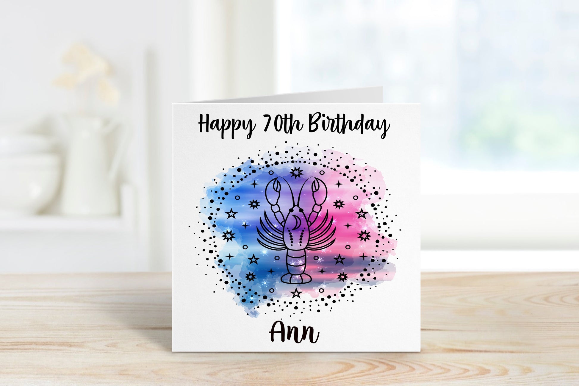 Cancer Birthday Card, Zodiac Sign Birthday Card, Personalised Birthday Card, Card For Her, Card For Him, Friend Card