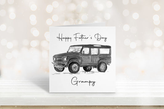 Father's Day Card, Grampy Fathers Day Card, Daddy Car Card, Bampy Birthday Card, Worlds Best Daddy, Uncle, Personalised Card