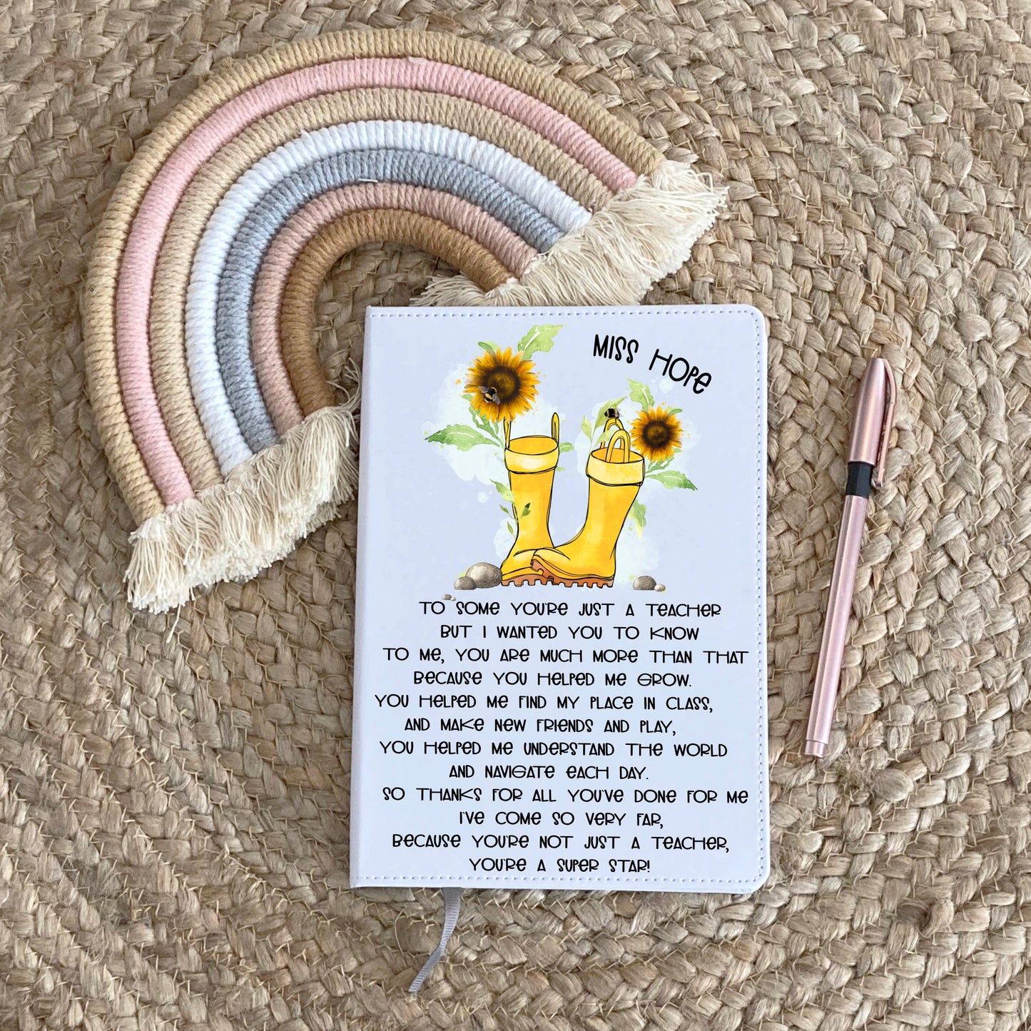 Teacher Gifts, Personalised Teacher Notebook, Gift For Teacher, Head Teacher Gift, End Of Term Gift