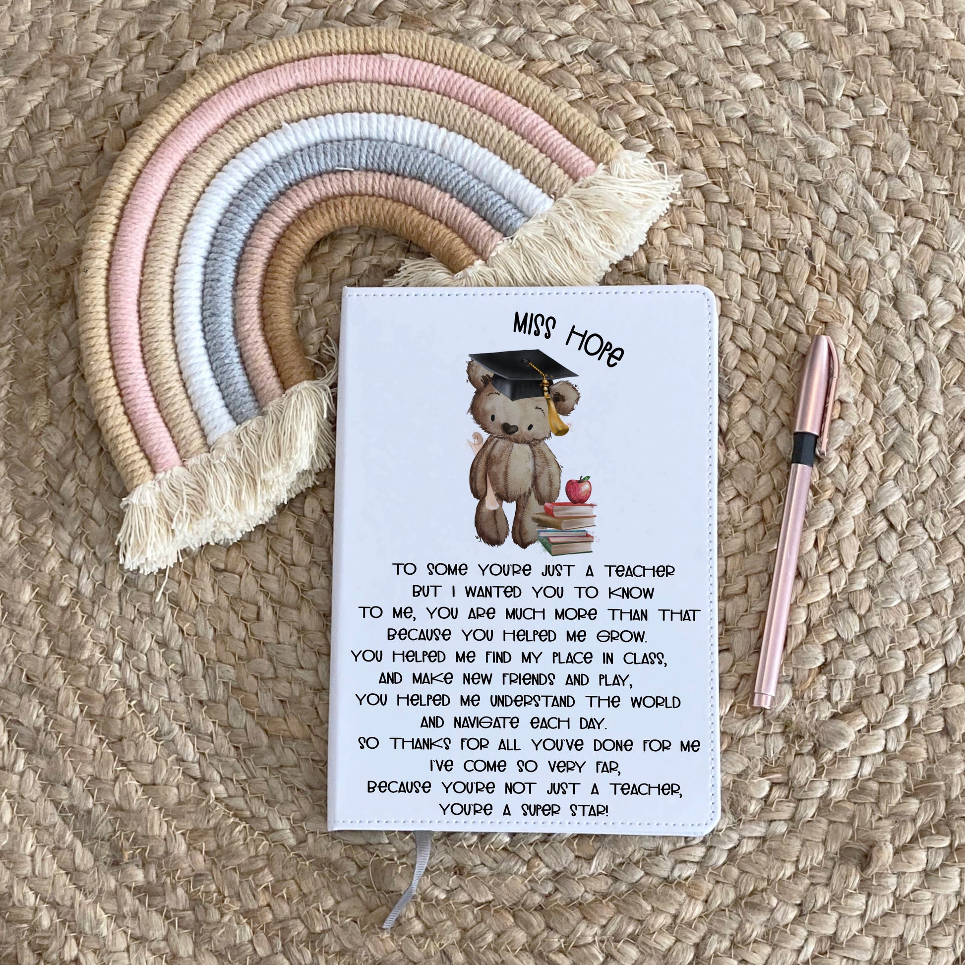 Teacher Gift, Personalised Teacher Notebook, Gift For Teacher, Head Teacher Gift, End Of Term Gift