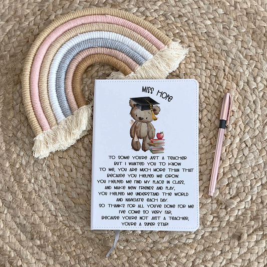 Teacher Gift, Personalised Teacher Notebook, Gift For Teacher, Head Teacher Gift, End Of Term Gift