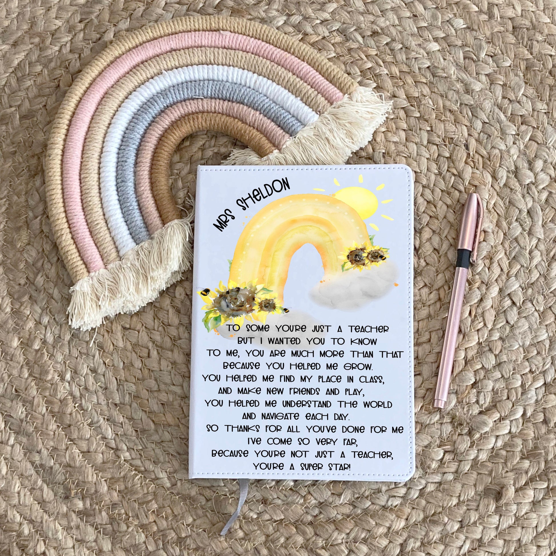 Teacher Gift, Personalised Teacher Notebook, Gift For Teacher, Head Teacher Gift, End Of Term Gift