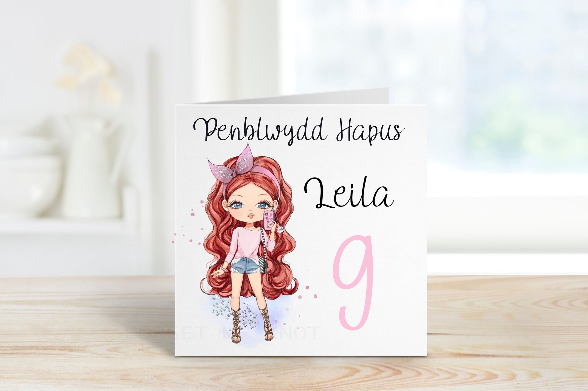 Welsh Birthday Card, Welsh Birthday Card For Girls, Daughter Birthday Card, Fashion Girl Birthday Card For Her, Personalised Birthday Cards